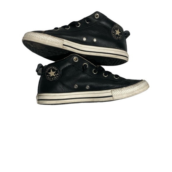 Converse All Stars sneakers black leather size 4 - Picture 3 of 10